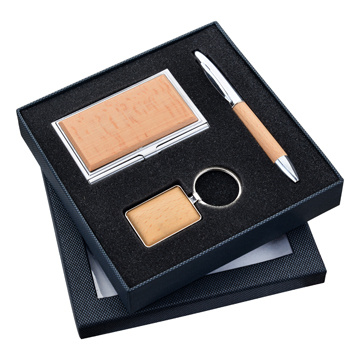 Corporate Business Gift Wooden Pen And Key Holder Set for Souvenir