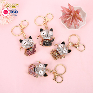 Cute Lucky 12 Zodiac Mouse Key Chain Crystal Enamel Handbag Mice Keyring Charm Rat Cat Animal Jewelry Gift Custom Metal Keychain