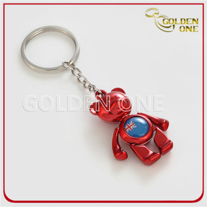 Colored Lovely Bear Custom Printed Logo Metal Keychain