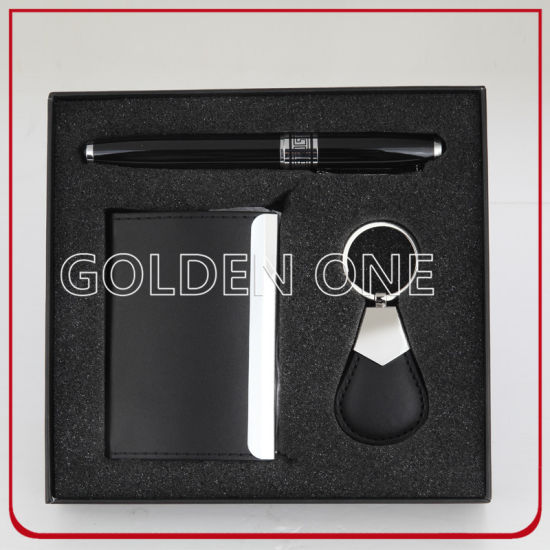 Executive Keychain & Card Holder & Pen Gift Set