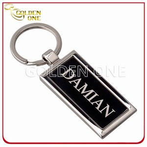 Factory Wholesale Custom Engraving Nickel Finish Metal Keyring