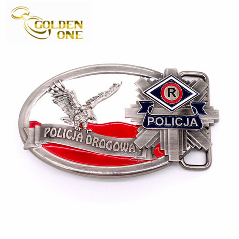 Accesorios de moda al por mayor Dise&ntilde;o personalizado Logotipo de souvenir Gift Esmalte 3D Militar Metal Hebilla