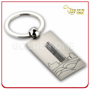 Hot Selling Silkscreen Printing Pearl Plated Metal Keychain