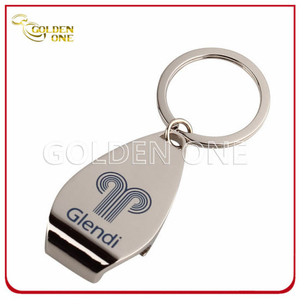 Silk Screen Printed Nickel Plated Metal Bottle Opener Key Ring