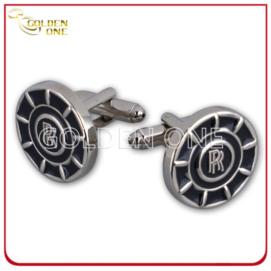 Factory Supply Personalized Metal Embossed Gold Plated Cufflink