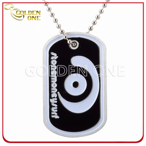 Personalized Color Fill Stainess Steel Dog Tag with Ball Chain