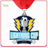 High Quality Gold Plated Metal Sport Medallion with Printed Lanyard