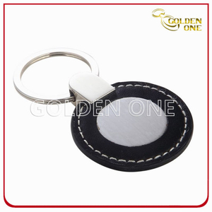 Promotional Best Seller Round Shape PU Leather Keyring