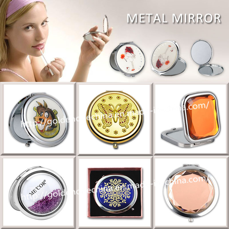 Espejo de maquillaje de cuero impreso digital de dise&ntilde;o personalizado