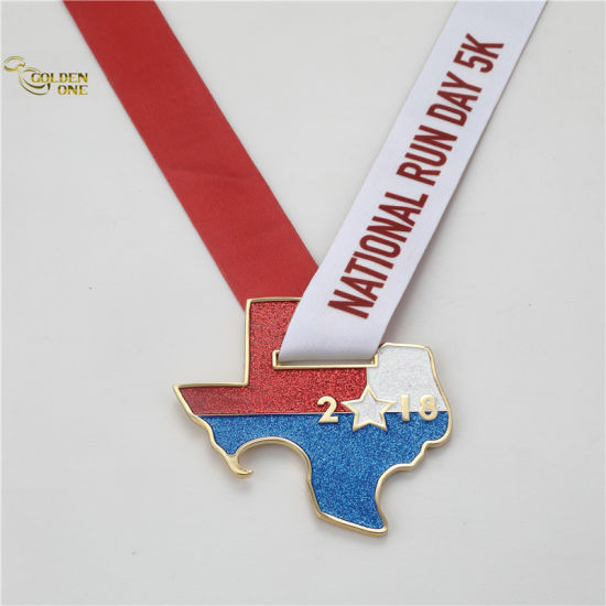 Custom Glitter Running Sport Medal with Bottle Opener