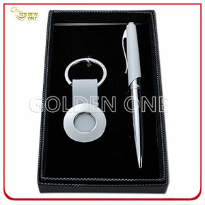 High Quality Meatal Key Ring and Ball Pen Gift Set
