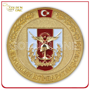Custom Gold Plated & Sandblasted Finish Military Army Coin