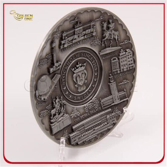 Custom High 3D Antique Silver Metal Plate