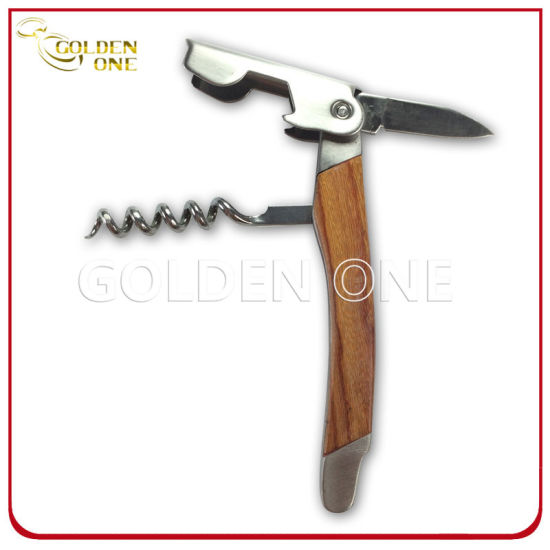 High Quality Wood & Stainless Steel Double Hinged Wine Corkscrew
