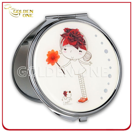 Lady Gift Custom Printing Portable Metal Makeup Mirror