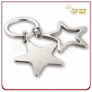 Blank Star Design Nickel Plated Engravable Metal Key Holder