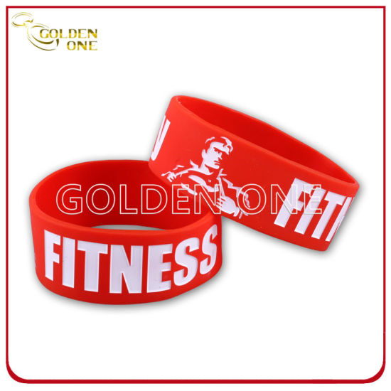 Promotion Gifts Cheap Price Logo Color Fill Rubber Bracelet