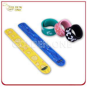 Factory Price Different Cartoon Pattern Silicone Snap Wristband
