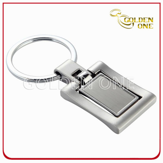High Quality Rectangle Blank Spinning Metal Key Chain